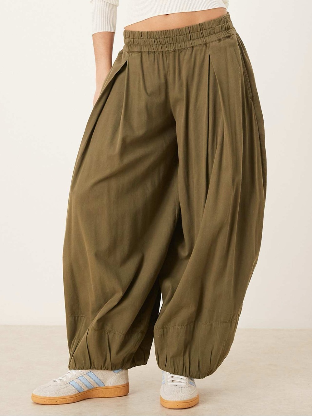 Free People Moonflower Balloon Pants in Sage Green NWT